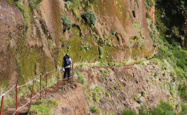 Exposed hiking trails in Madeira