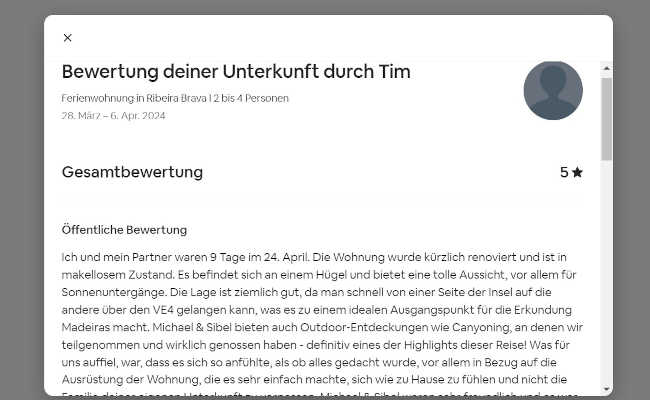 Bewertung Tim