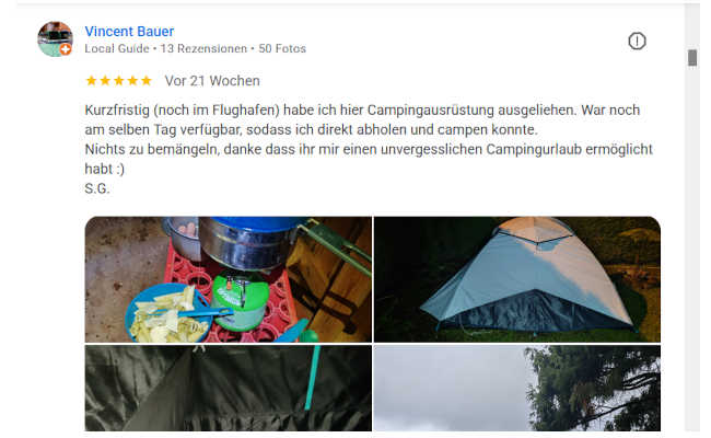 Camping Material Verleih Madeira
