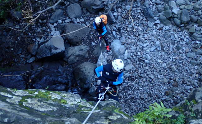 Abseiler im Canyon Funda