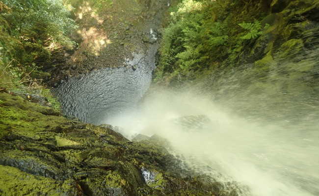 45 Meter Wasserfall als Einstieg