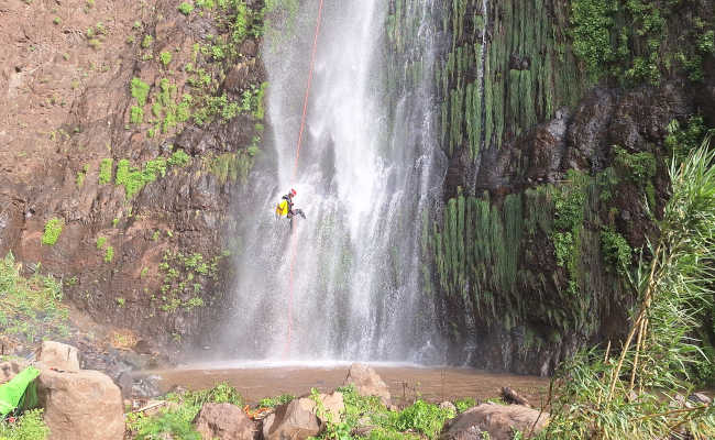 Wasserfall in Madeira Canyoning in Madeira