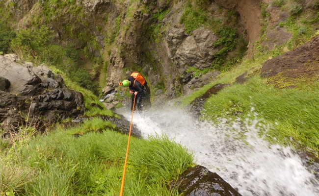 Erste Laenge des 85 Meter Wasserfalls 85 Meter Wasserfall