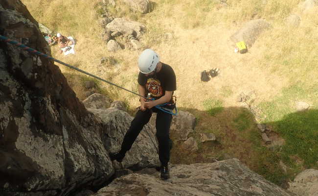 Abseiltraining in Sao Lourenco