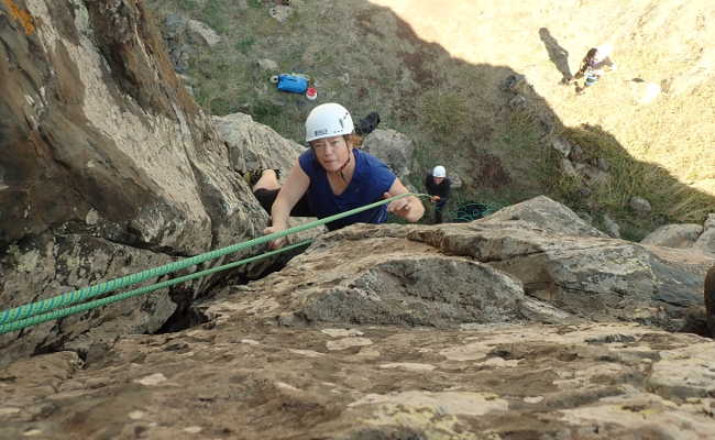 Klettern am Fels Porta da Abra