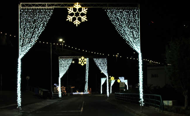 Leuchtende Strassenlichter Strassenlichter Madeira