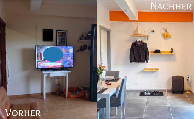 Alt und neu, die Küche im Appartement Vorher Nachher Küche