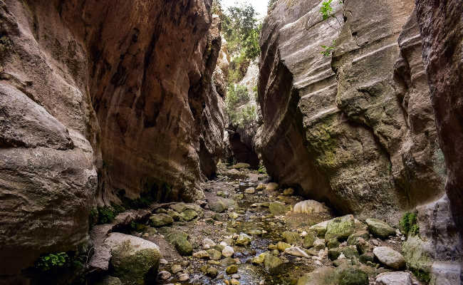 Schlucht durch Wasser erodiert