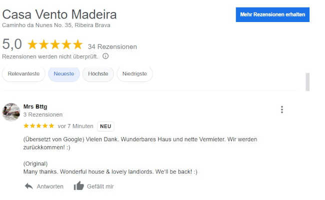 Rating, Rückmeldung Einzelzimmer